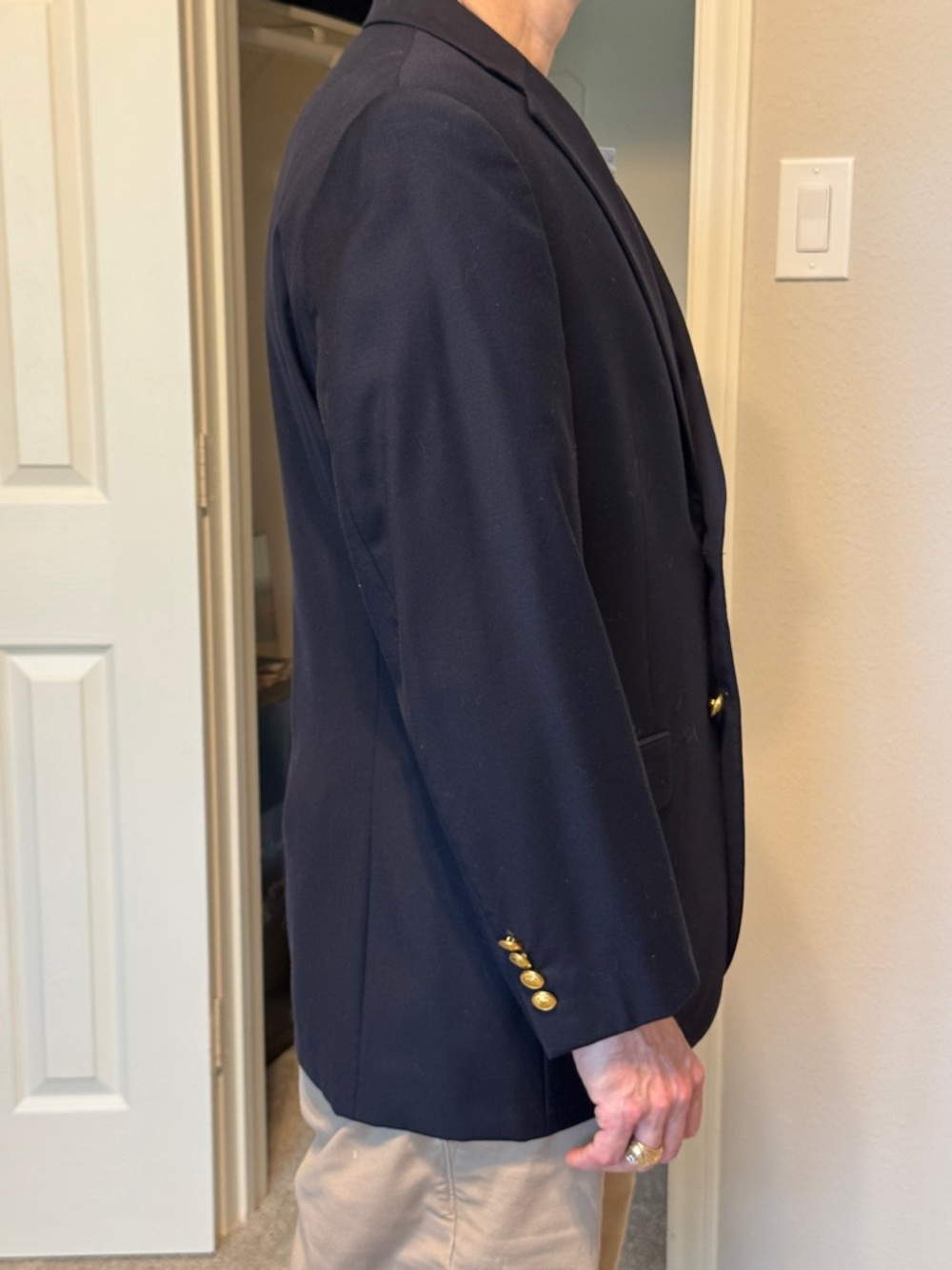 Ralph Lauren Navy Wool Blazer with Gold Buttons - Picture 4 of 5
